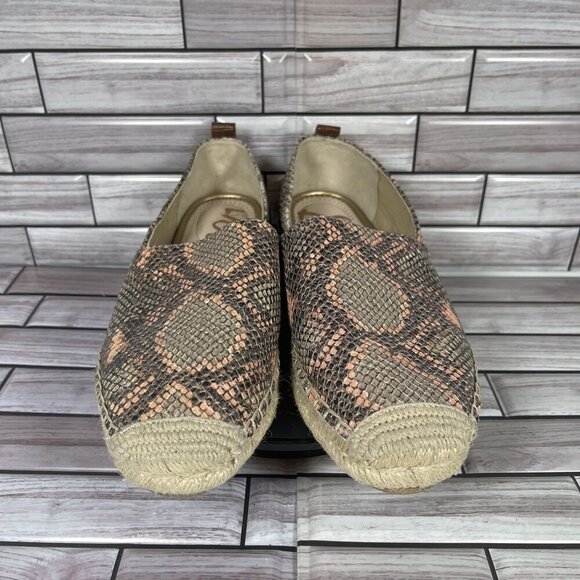 Sam‎ Edelman Women's Leather Snake Print Slip-On Espadrille Shoe Size 7-NEW - Picture 2 of 8